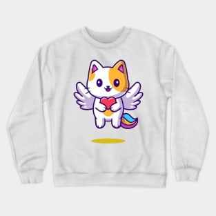 Cute Angelic Cat Crewneck Sweatshirt